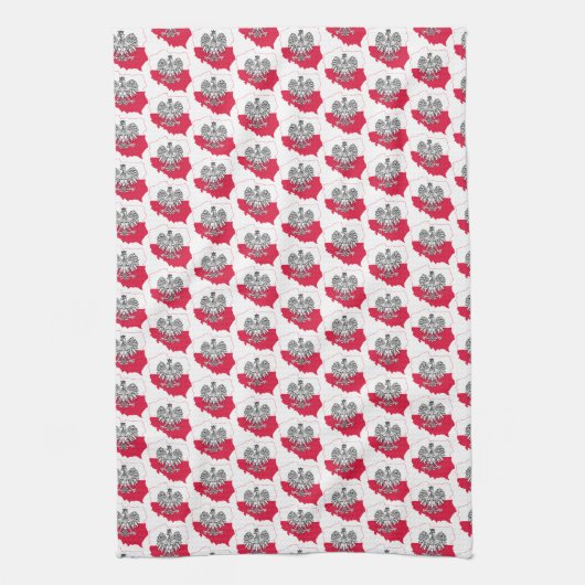 Poolse Kaart Flag Kitchen Towel Theedoek (Verticaal)