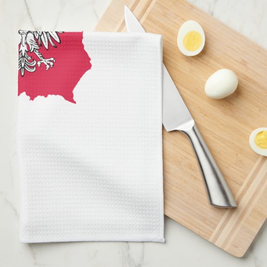 Poolse Kaart Flag Kitchen Towel Theedoek (Quarter Fold)