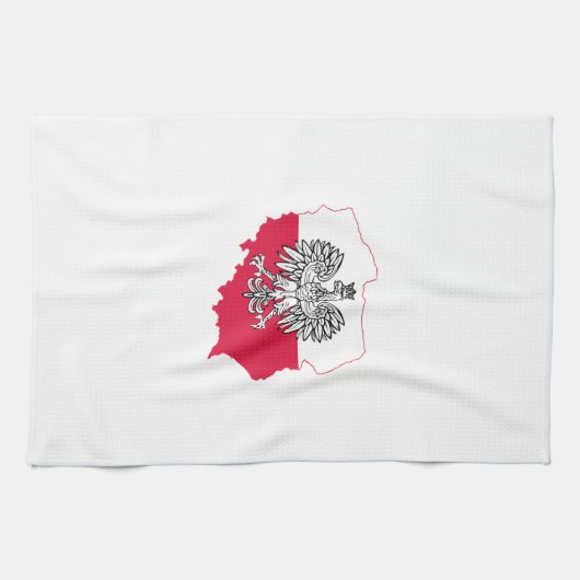 Poolse Kaart Flag Kitchen Towel Theedoek (Horizontaal)