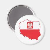 Poolse kaart in Poolse kleuren Magneet (Voorkant / Achterkant)