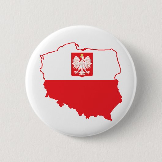 Poolse kaart in Poolse kleuren Ronde Button 5,7 Cm (Voorkant)