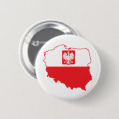 Poolse kaart in Poolse kleuren Ronde Button 5,7 Cm (Voorkant /achterkant)