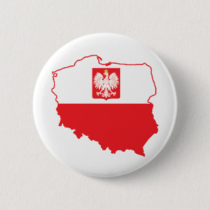 Poolse kaart in Poolse kleuren Ronde Button 5,7 Cm