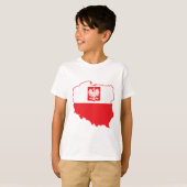 Poolse kaart in Poolse kleuren T-shirt (Voorkant volledig)