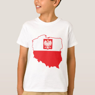 Poolse kaart in Poolse kleuren T-shirt