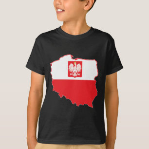 Poolse kaart in Poolse kleuren T-shirt