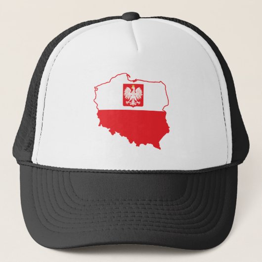 Poolse kaart in Poolse kleuren Trucker Pet (Voorkant)