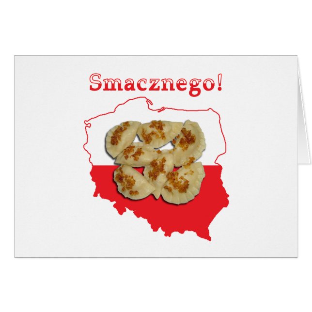 Poolse kaart Pierogi Smacznego (Voorkant Horizontaal)