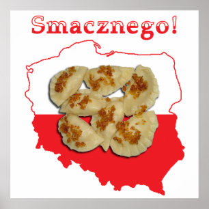 Poolse kaart Pierogi Smacznego Poster