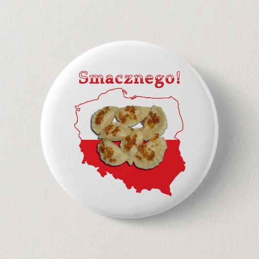 Poolse kaart Pierogi Smacznego Ronde Button 5,7 Cm (Voorkant)