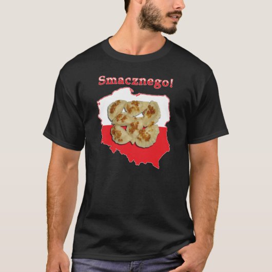 Poolse kaart Pierogi Smacznego T-shirt (Voorkant)