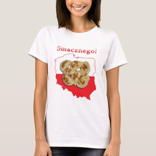 Poolse kaart Pierogi Smacznego T-shirt (Voorkant)