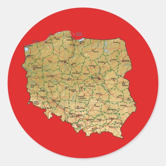 Poolse kaart sticker (Voorkant)