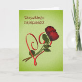 Poolse Kaart van het hart van de orthday-zonde-roz (Voorkant)