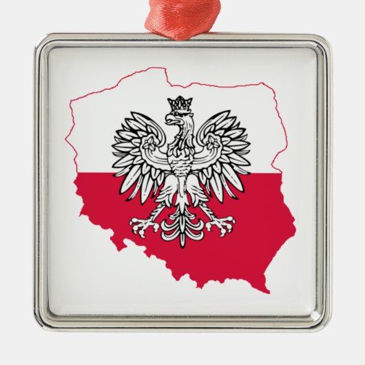 Poolse kaart vlag Premium ornament (Voorkant)