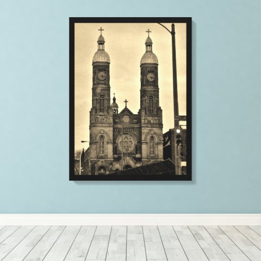 Poolse kerk canvas afdruk (Insitu (Houten vloer))
