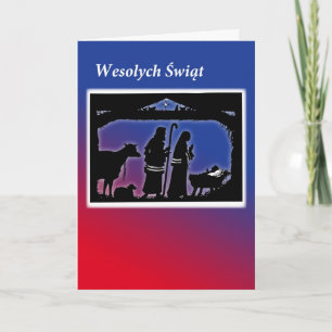 Poolse Kerst Kaart, Manger Scene Feestdagen Kaart