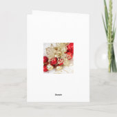 Poolse Kerst Rood Goud Baubles Bladeren Feestdagen Kaart (Achterkant)