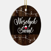 Poolse kerst, Wesołych Świąt Rustic Keramisch Ornament (Rechts)