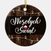 Poolse kerst, Wesołych Świąt Rustic Keramisch Ornament (Voorkant)