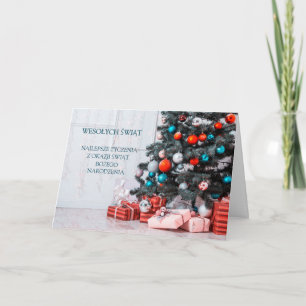 Poolse kerstboom Baubles Holiday Card Feestdagen Kaart
