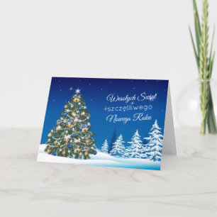 Poolse kerstboom Baubles Holiday Card Feestdagen Kaart