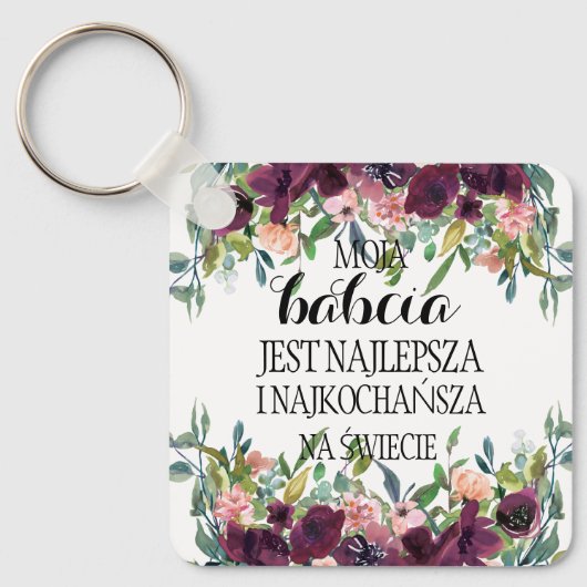 Poolse kerstcadeau voor babcia Grandma Polska Sleutelhanger (Voorkant)