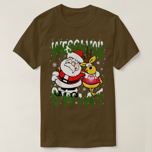 Poolse kerstfeestdagen Wesolych Swiat T-shirt (Design voorkant)