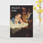 Poolse Kerstkaart - Boże Narodzenie Kaart (Gele Bloem)