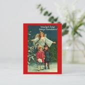 POOLSE KERSTKAART MET ENGELEN EN KINDEREN FEESTDAGENKAART (Staand voorkant)