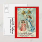 POOLSE KERSTKAART MET ENGELEN IN WOLKEN FEESTDAGENKAART (Voorkant / Achterkant)