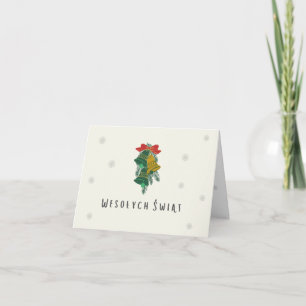 Poolse Kerstkaart met seizoensgebonden kerstboodsc Kaart