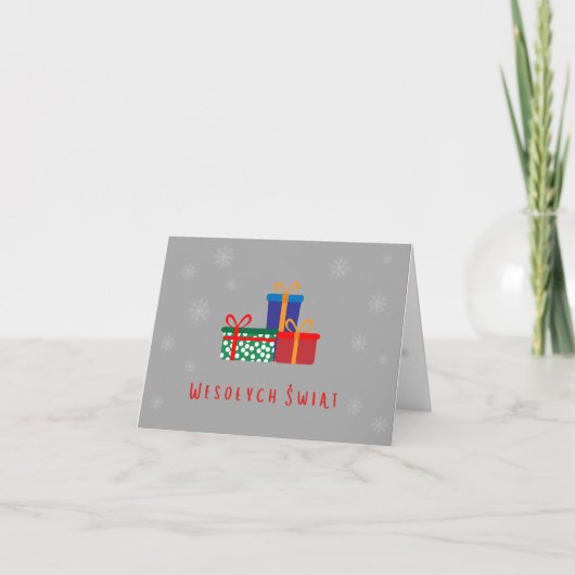 Poolse Kerstkaart Wesołych Świąt Kaart (Voorkant)