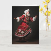 Poolse Kerstman Kaart (Gele Bloem)