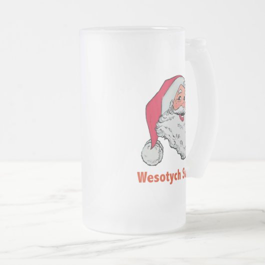 Poolse kerstman matglas bierpul (Voorkant rechts)