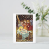 POOLSE KERSTMIS KAART MET ENGELEN EN BABY JEZUS (Staand voorkant)