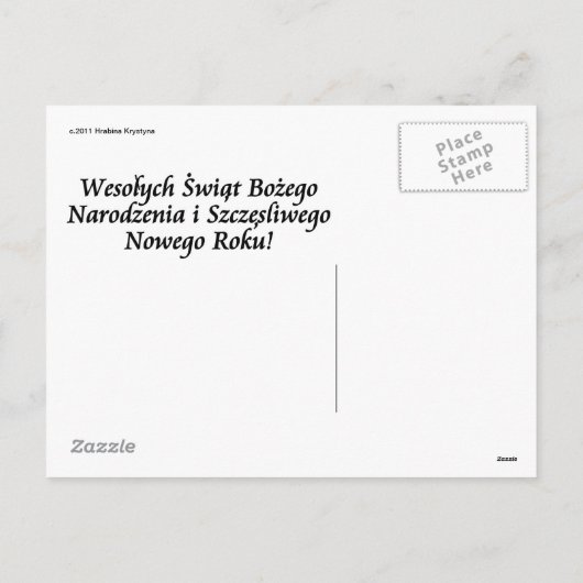 POOLSE KERSTMIS KAART MET ENGELEN EN BABY JEZUS (Achterkant)