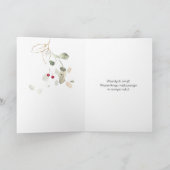 Poolse kerstpunsettia Pine Holly Garland Feestdagen Kaart (Binnen)