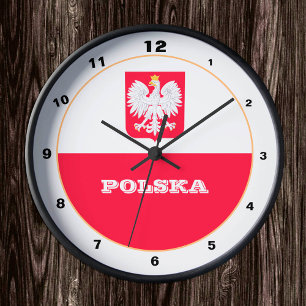 Poolse klok, Modern home decor, Poolse vlag Ronde Klok