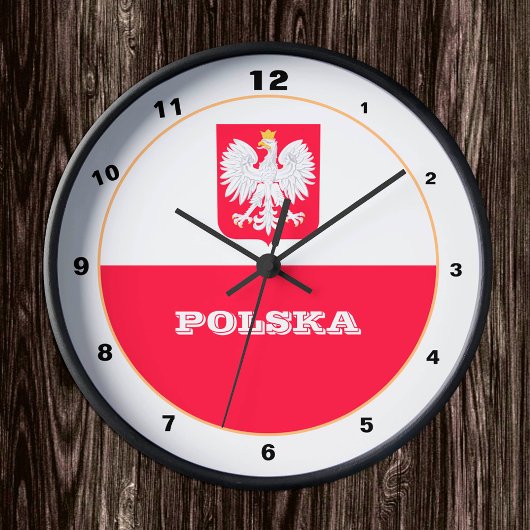 Poolse klok, Modern home decor, Poolse vlag Ronde Klok