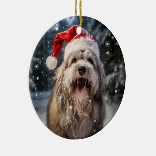 Poolse laagland herdershond kerstversiering keramisch ornament (Rechts)