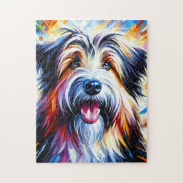 Poolse Laaglandherder Hond Portret Acryl Kunst Legpuzzel