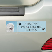 Poolse Laaglandschilderkunst - Dog Art Bumpersticker (Op auto)