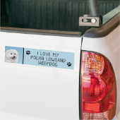 Poolse Laaglandschilderkunst - Dog Art Bumpersticker (Op Truck)