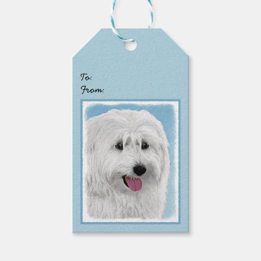 Poolse Laaglandschilderkunst - Dog Art Cadeaulabel (Voorkant)