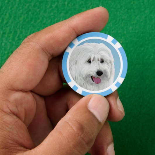 Poolse Laaglandschilderkunst - Dog Art Poker Chips (Hand)