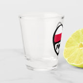 Poolse landcode Vlag hart, POL Shot Glas (Links)