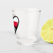Poolse landcode Vlag hart, POL Shot Glas (Rechts)