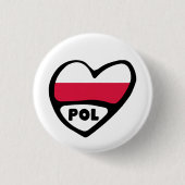 Poolse landcode Vlaggenhoofdtoegangspasje, POL Ronde Button 3,2 Cm (Voorkant)