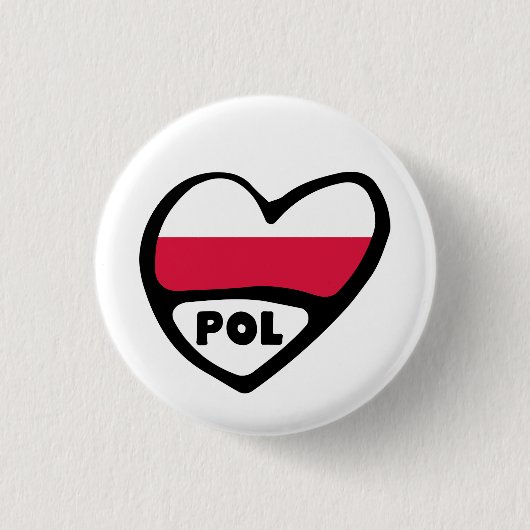 Poolse landcode Vlaggenhoofdtoegangspasje, POL Ronde Button 3,2 Cm (Voorkant)